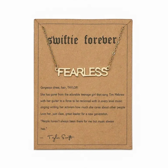 Taylor Swift FEARLESS Necklace. NEW! Gold-tone Stainless Steel - Picture 1 of 1